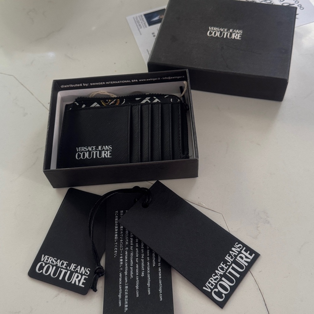 Versace Jeans Couture Black, White and Gold Card Holder - Picture 3 of 16